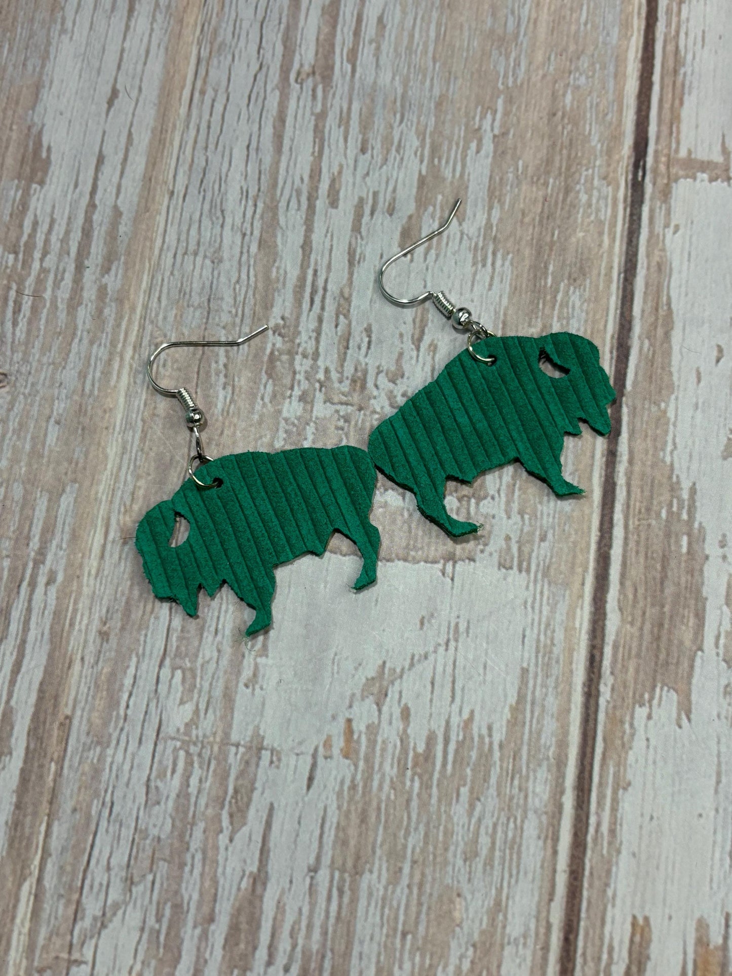 Genuine Leather Buffalo/Bison Dangle Earring