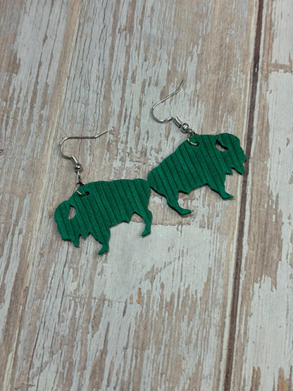 Genuine Leather Buffalo/Bison Dangle Earring