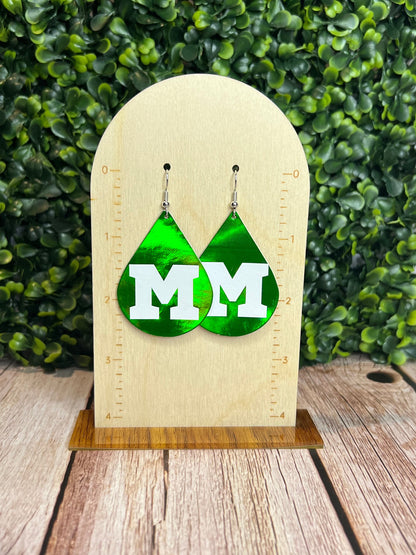 Marshall Earrings, Shiny Earrings, Faux Leather