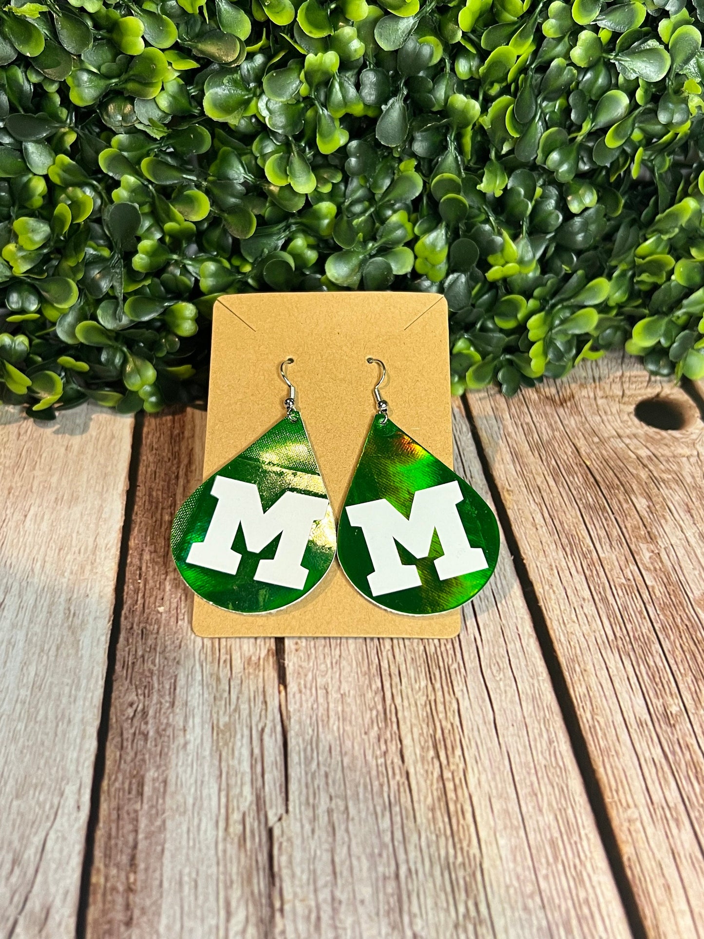 Marshall Earrings, Shiny Earrings, Faux Leather