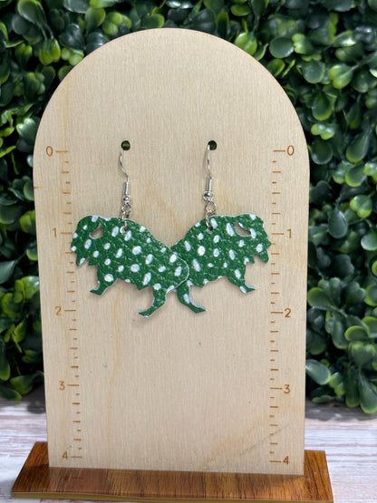 Genuine Pebbled Leather Buffalo/Bison Dangle Earring