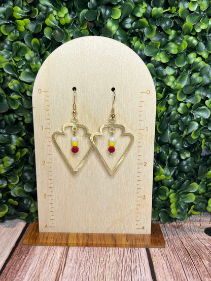 Metal Arrowhead Earrings, KC, Kansas City, Chiefs