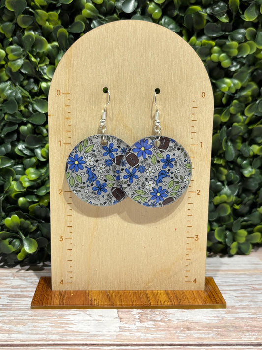Acrylic Football Earrings, Lions