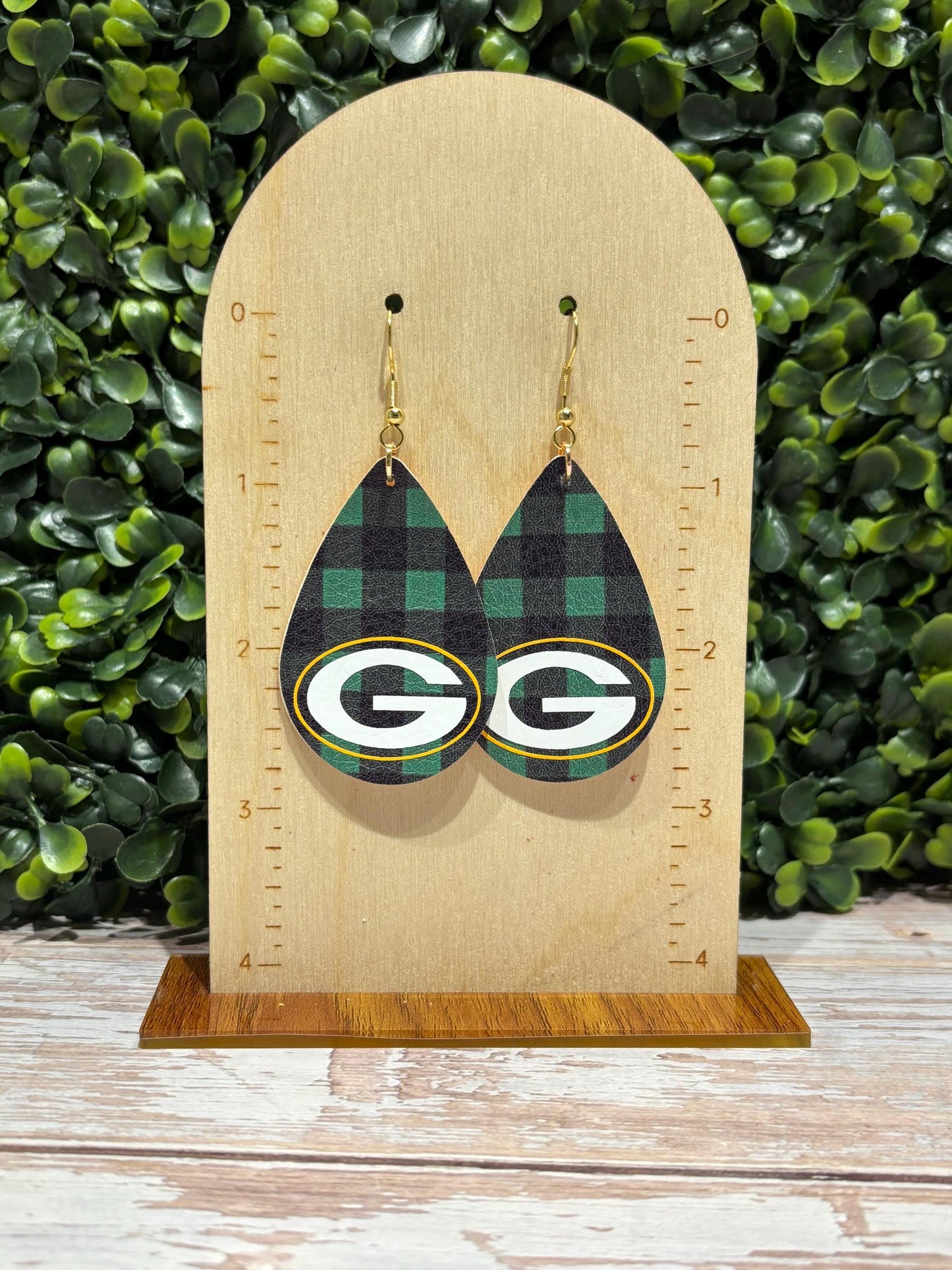 GB Buffalo Plaid Tear Drop Earrings, Pack Earrings